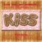 Kissと書いたクッキー風のテキストエフェクト