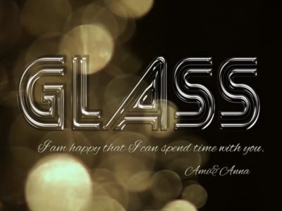 GLASSと書いたグラス風テキストエフェクト