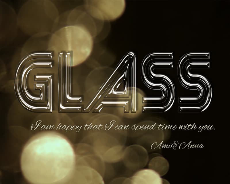 GLASSと書いたグラス風テキストエフェクト