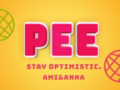 PEEと書いたピンクの立体的なテキストエフェクト