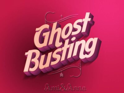 Ｇhost Busting と書いたピンクの3Ｄテキストエフェクト