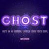 GHOSTの紫色の文字が光るテキストエフェクト